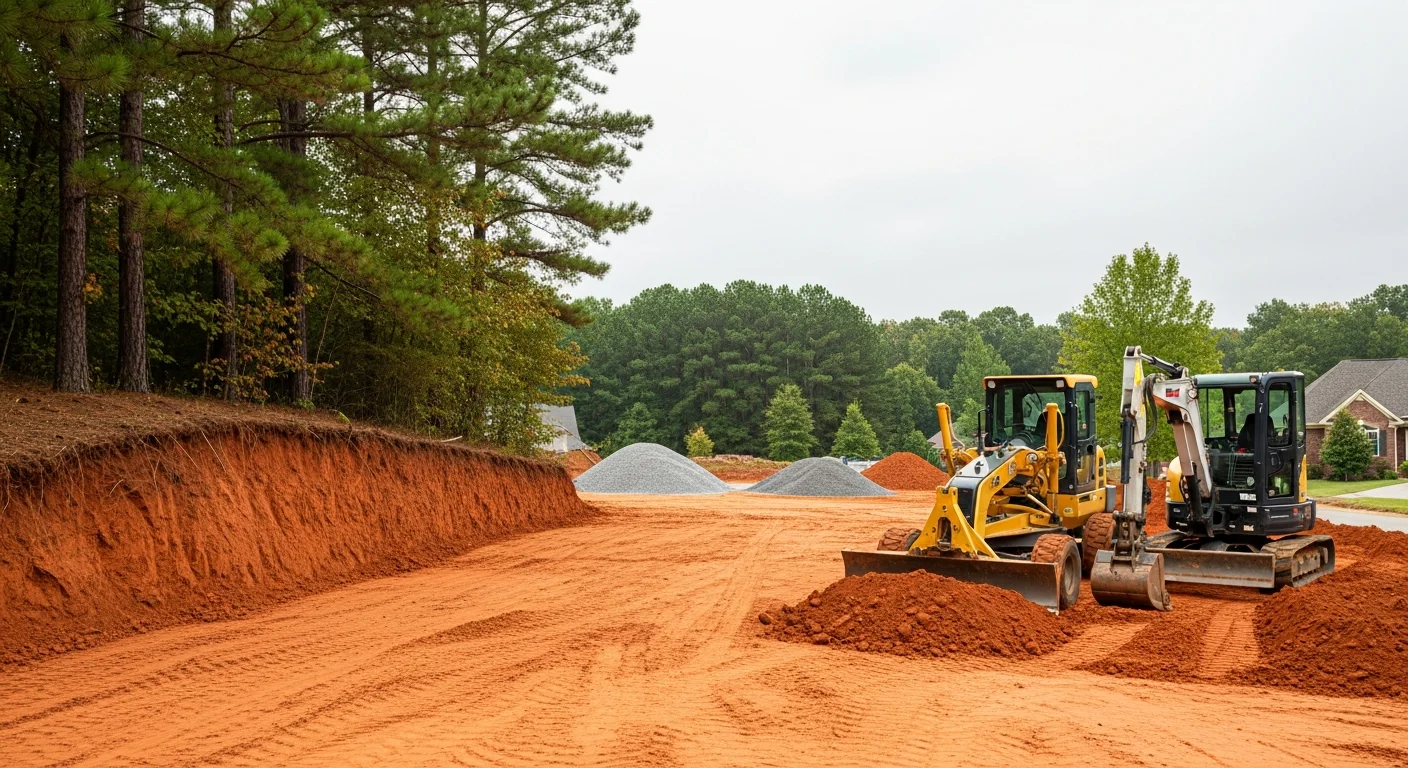 Site grading and excavation work for construction projects