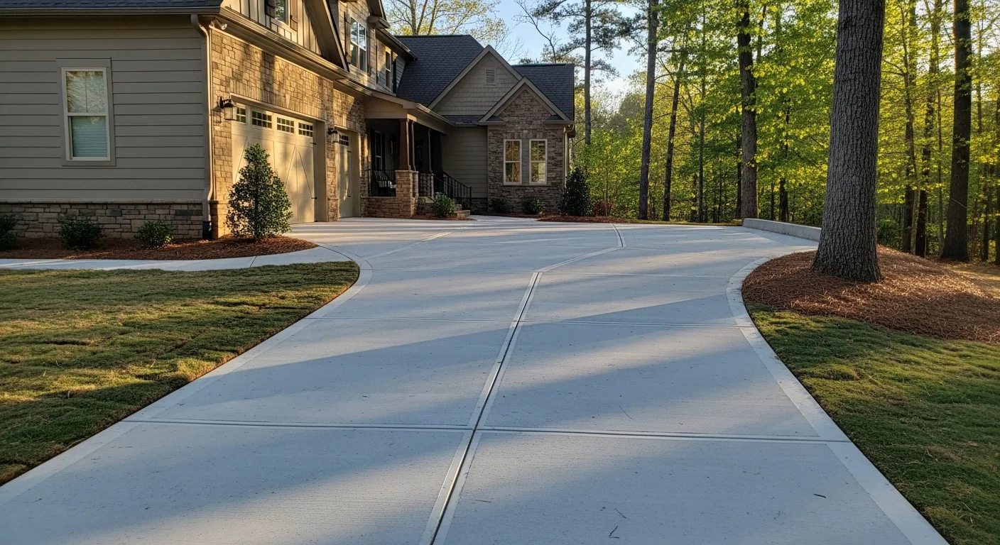 Residential home exterior in Dawson County with mature landscaping and driveway.